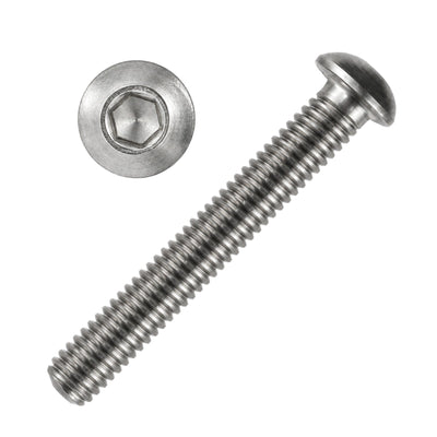 Button Head Socket Screw M8 x 35mm in 304 stainless steel, hex socket drive